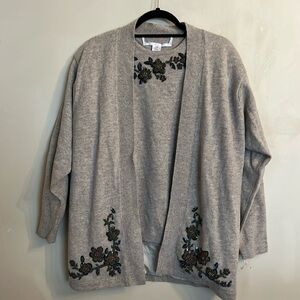 Vintage Lambswool Sweater and Cardigan Set Hand Beaded Size M